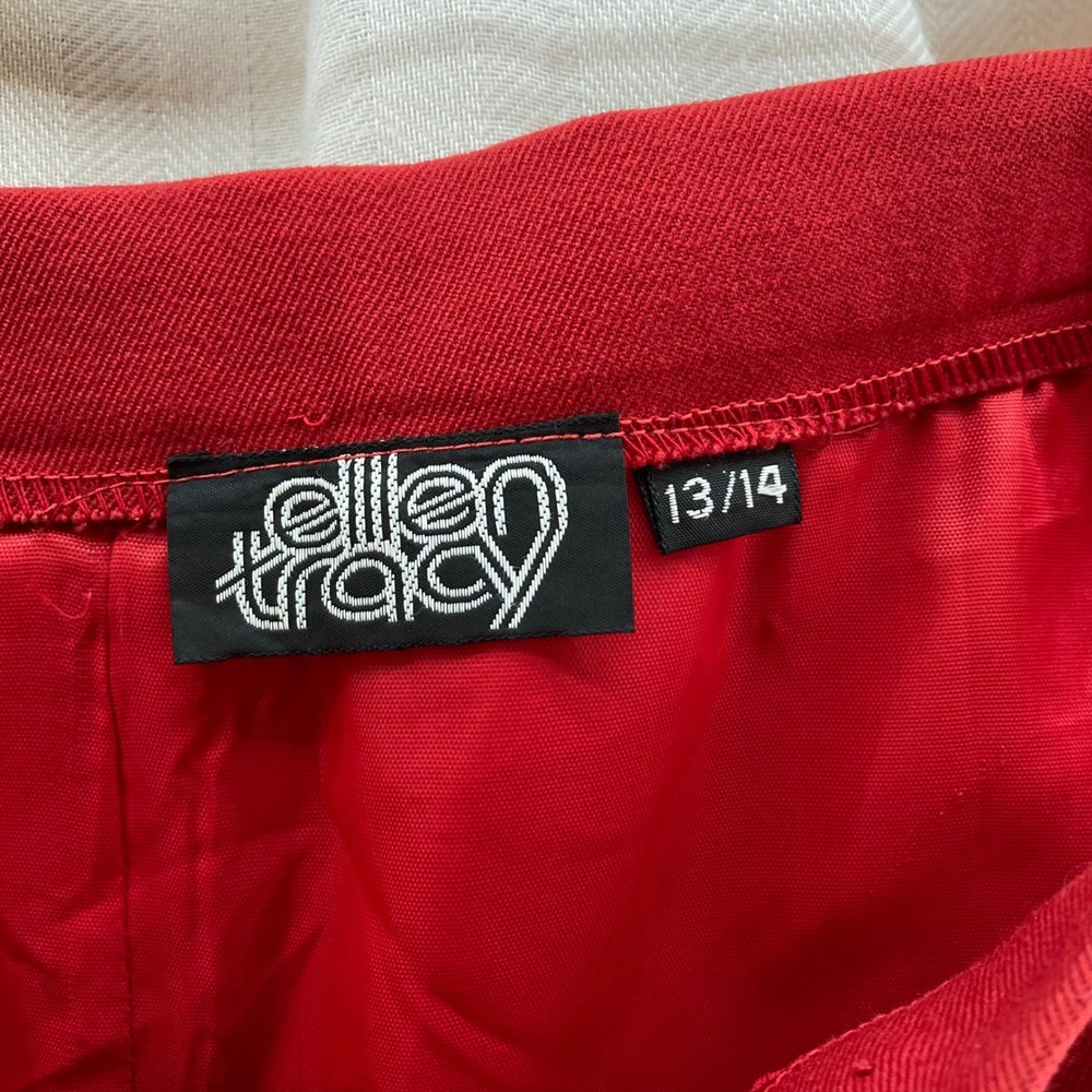 Ellen Tracy Red Wool Blend Button Front Midi Skir… - image 7